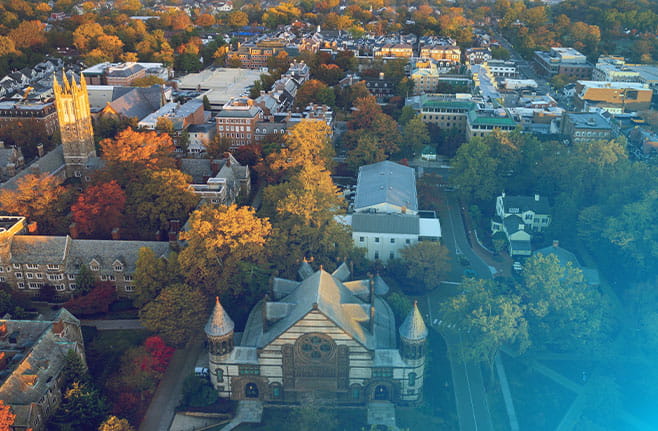Aerial view of Princeton New Jersey.