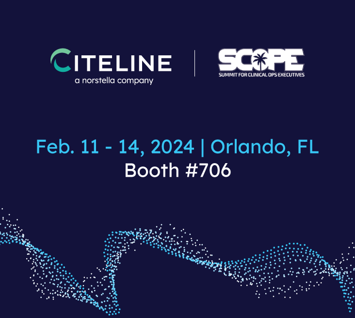 Scope Summit 2024 event poster announcing that Citeline will be at booth 706.