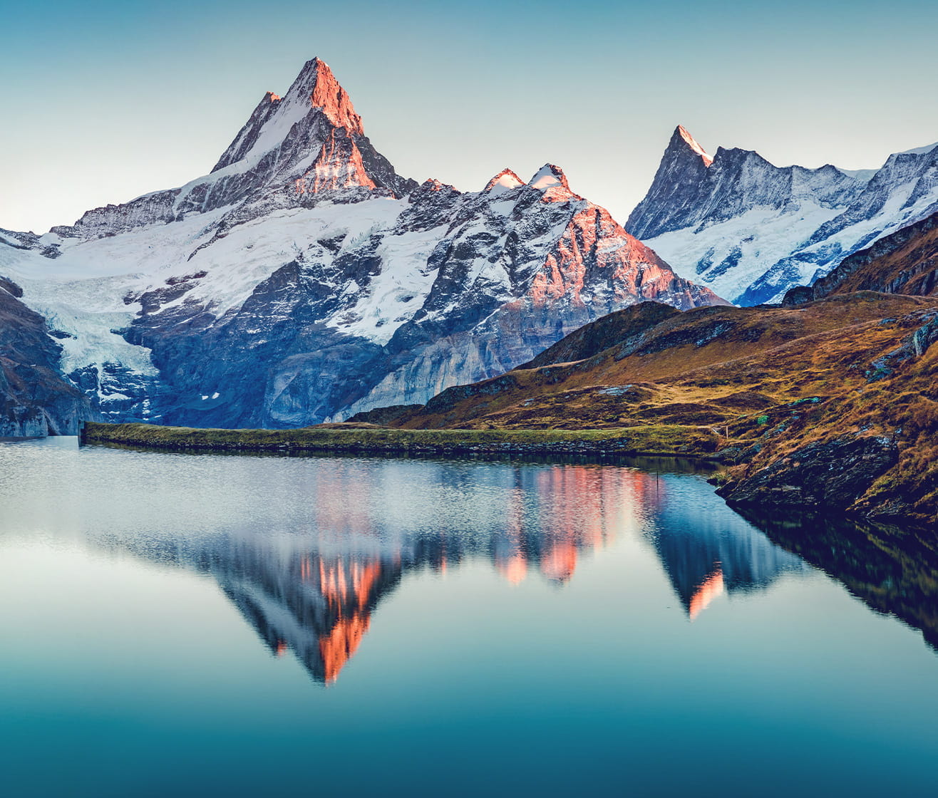 Landscape view of mountains in Switzerland, location of Swiss Biotech Day.
