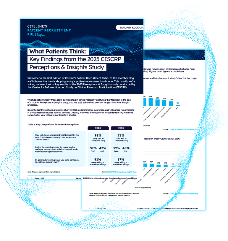 PDF preview of the Citeline Patient Recruitement Pulse for January 2026, available for download