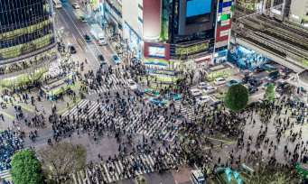 Aerial shot of a diverse population, key to the success of the Diversity Action Plan.