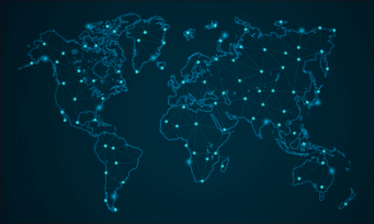 Digital map showcasing the reach of Sitetrove, providing data from trial sites across the globe.