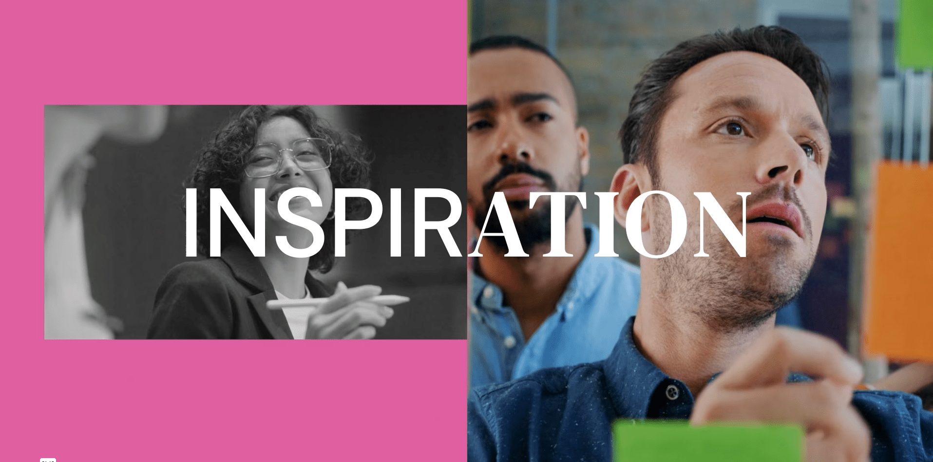 Images of people with the word Inspiration overlayed.