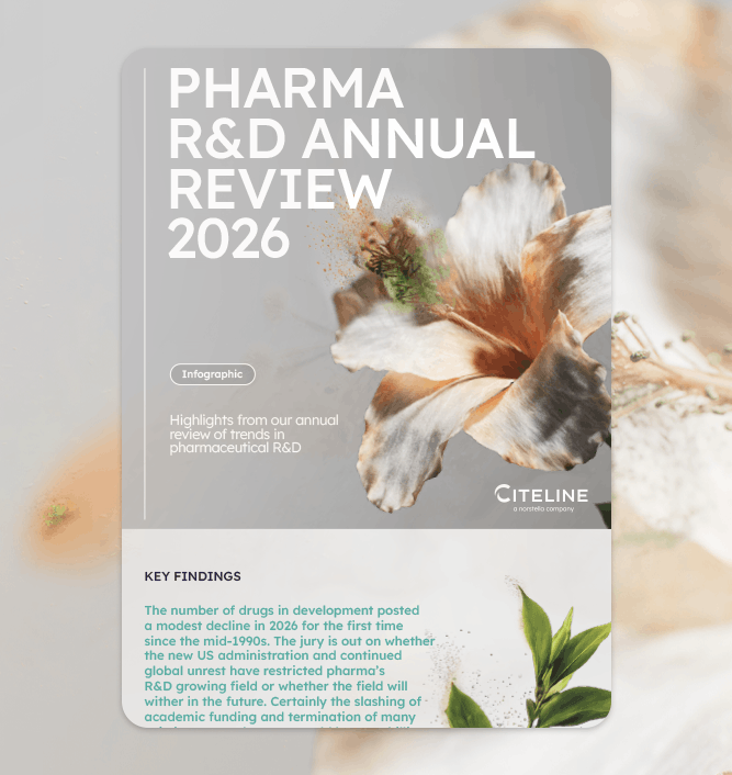 PDF preview of the Pharma R and D Annual Review Infographic 2026 available for download.