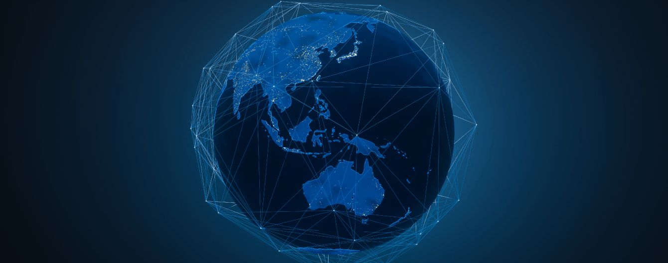 Globe focusing on the Asia Pacific region.