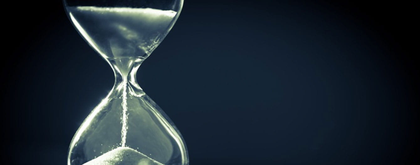 A close-up of an hourglass.