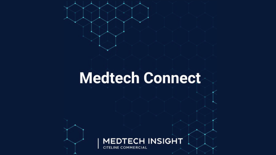 Medtech Connect text against a blue background.