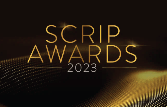Scrip Awards 2023 poster announcement.