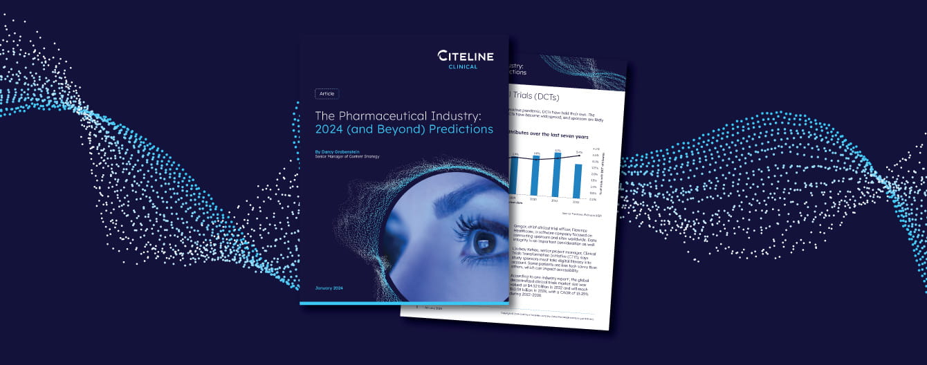 PDF preview of the 2024 Pharmaceutical Industry Predictions by Citeline.