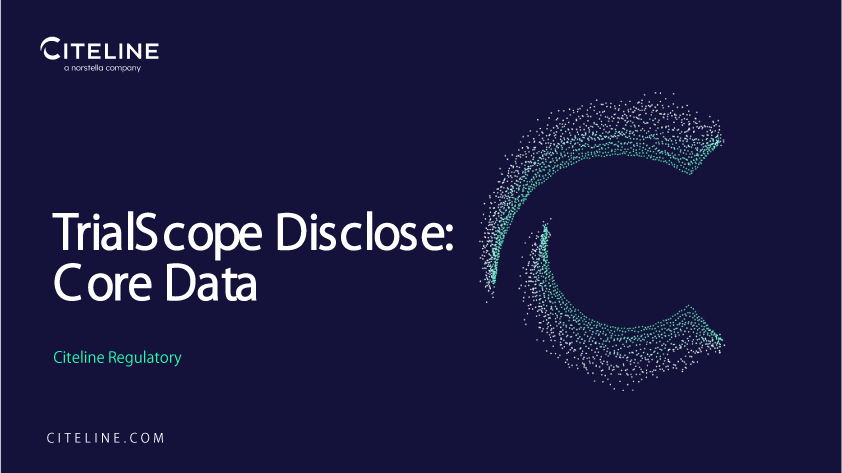 slide of trialscope disclose core data webinar