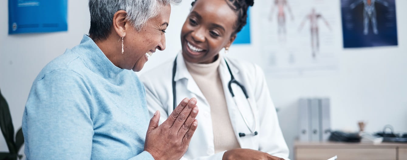 A patient consulting with a doctor