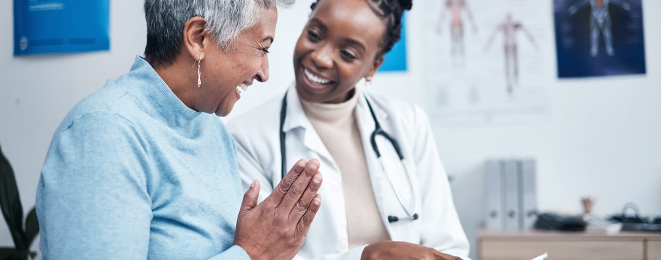 A patient consulting with a doctor 