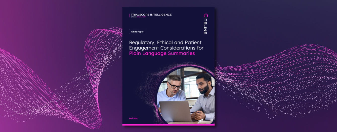 PDF preview of the Regulatory, Ethical and Patient Engagement Considerations for Plain Language Summaties white paper.