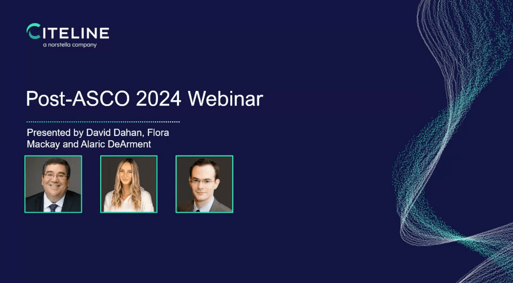 The post ASCO 2024 webinar poster featuring the speakers.