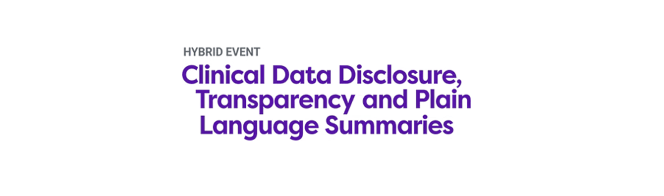 Logo for the Hybrid Event: Clinical Data Disclosure, Transparency, and Plain Language Summaries