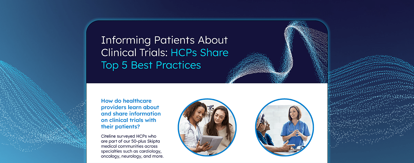 Introduction to the Informing Patients About Clinical Trials: HCPs Share Top 5 Best Practices Infographic