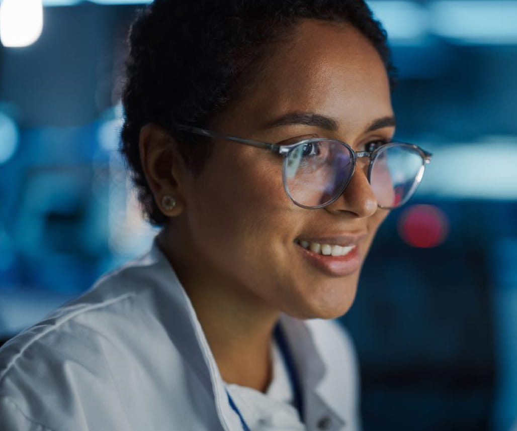 Healthcare professional accessing Biotech Kickstarter to gain competitors' insights.